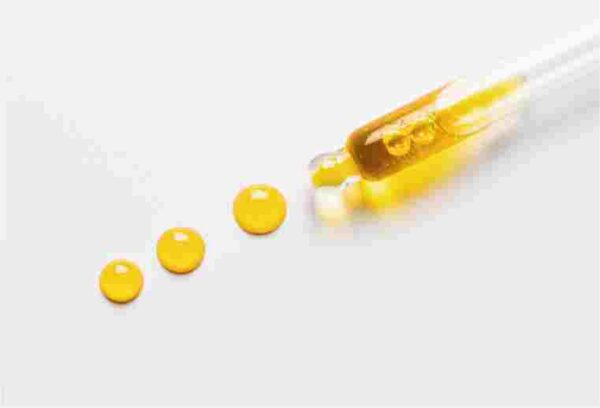 Droplets of yellow serum